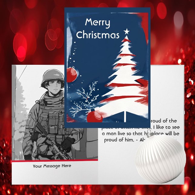 Navidades de Patriotic Military USA (Modern Patriotic Design -  Unique Art by Pansylee for Pretty Postals - Mail Made Modern)