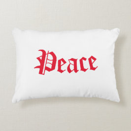 Navidades de "Paz" bonito rojas y blancas almohada