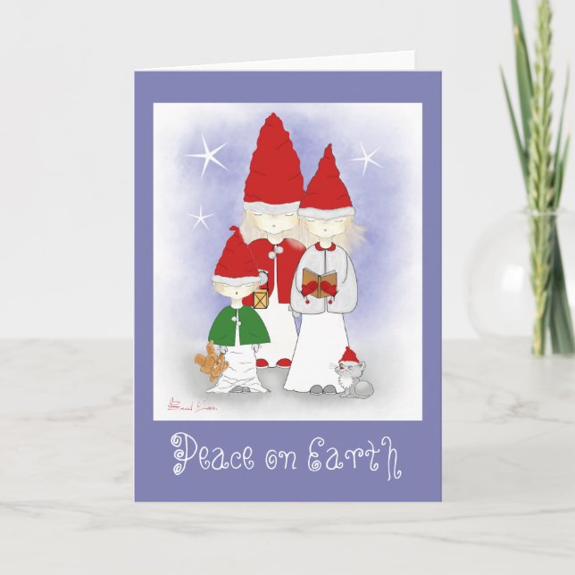 Navidades de Paz en la Tierra saludan tarjetas (Anverso)