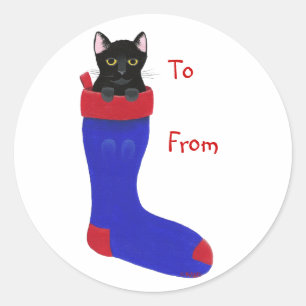 Navidades De Pegatinas De Regalos De Gatos, Hasta