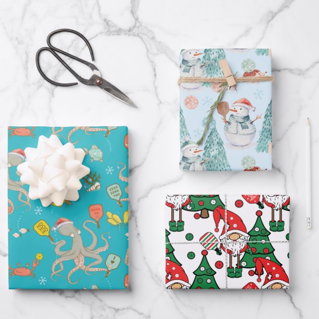 Navidades de pelotas envolviendo hojas de papel (Anverso)