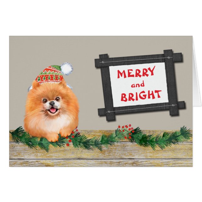 Navidades de Perro Cute Moro y Brillante (Anverso (Horizontal))