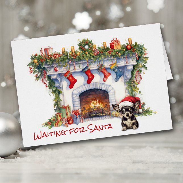 Navidades de perro de Chihuahua esperan a Santa (Subido por el creador)