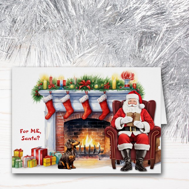 Navidades de perro de Dachshund, regalo de Santa (Subido por el creador)