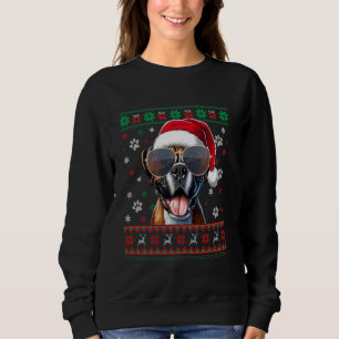 Navidades de perro de Santa Boxer, un suéter fea