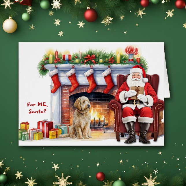 Navidades de perro de Santa Gift Goldendoodle (Subido por el creador)