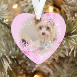 Navidades de perro mascota ornamento rosa