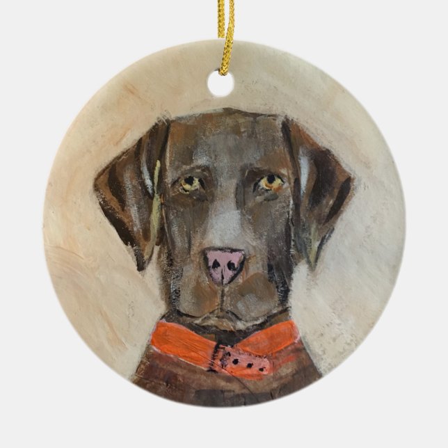 Navidades de perros adornos de chocolate Labrador (Frente)