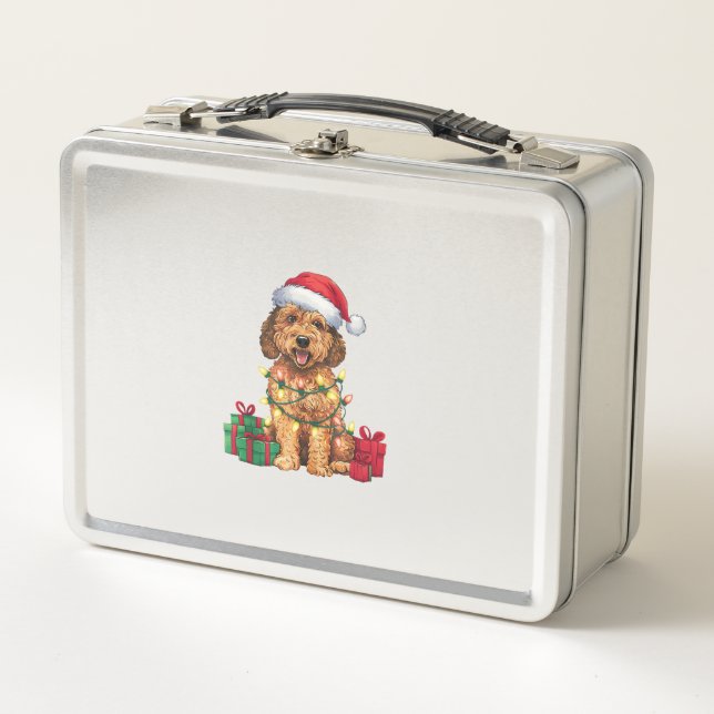 Navidades de perros de Santa Hat Labradoodle (Anverso)