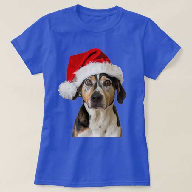 Navidades de perros graciosos Navidad con camiseta (Diseño del anverso)