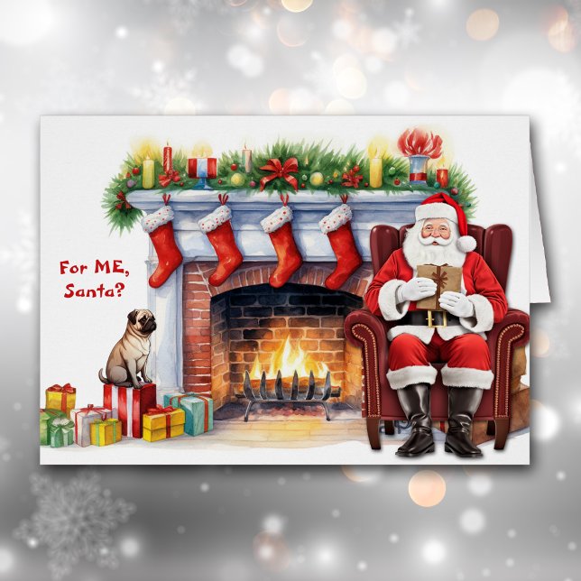 Navidades de perros pug de regalo de Santa (Subido por el creador)