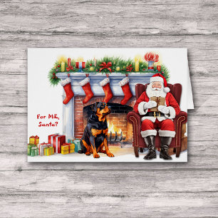 Navidades de perros rotuiler de regalo de Santa Lu