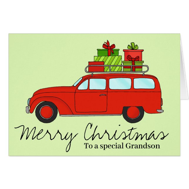 Navidades de personalizable Coche con regalos (Anverso (Horizontal))