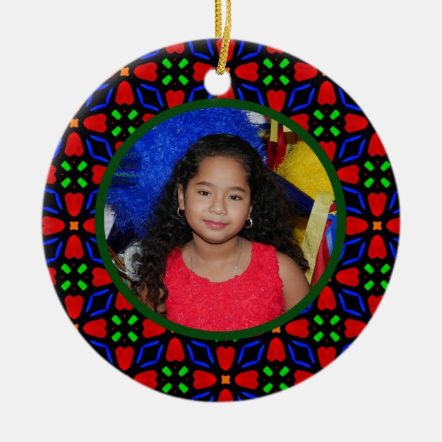 Navidades de personalizable Ornamento cerámico (Frente)