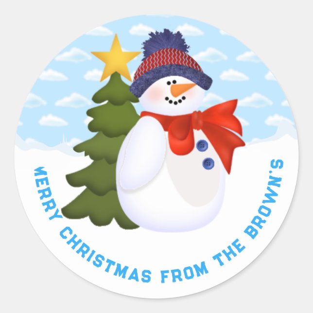 Navidades de personalizable Pegatinas Snowman (Anverso)