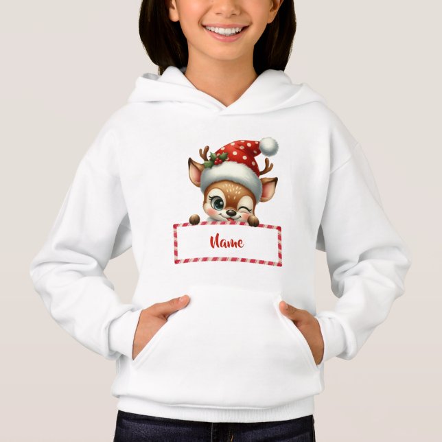 Navidades de personalizable reno y caña de canas (Anverso)