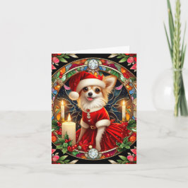 Navidades de personalizable Tarjeta Chihuahua Sant