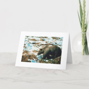 Navidades de personalizable tarjeta de oso grizzly