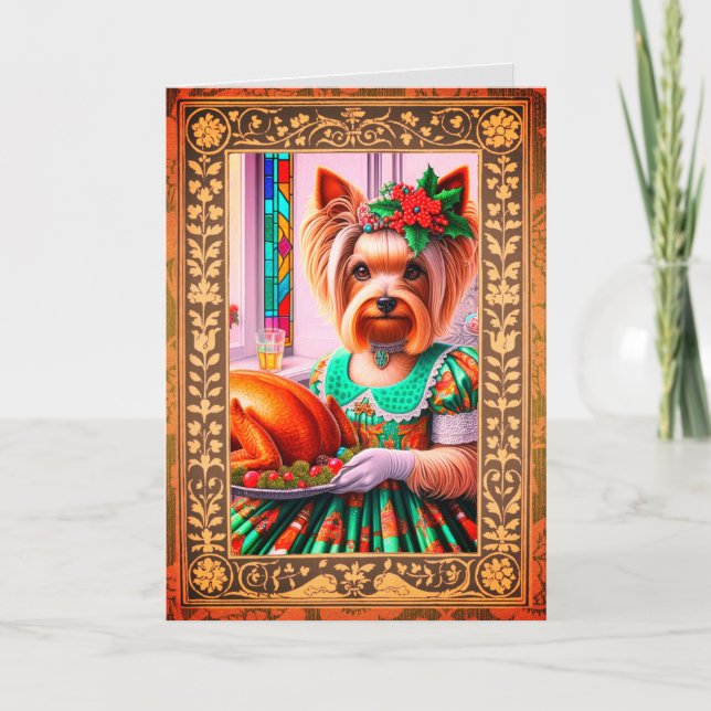 Navidades de personalizable Tarjeta Terrier Silky (Anverso)