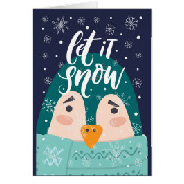 Navidades de pingüino modernos "Let it Snow" salud