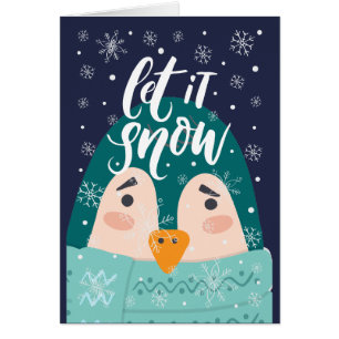 Navidades de pingüino modernos "Let it Snow" salud