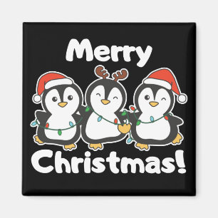 Navidades de pingüinos animales adornan el imán de