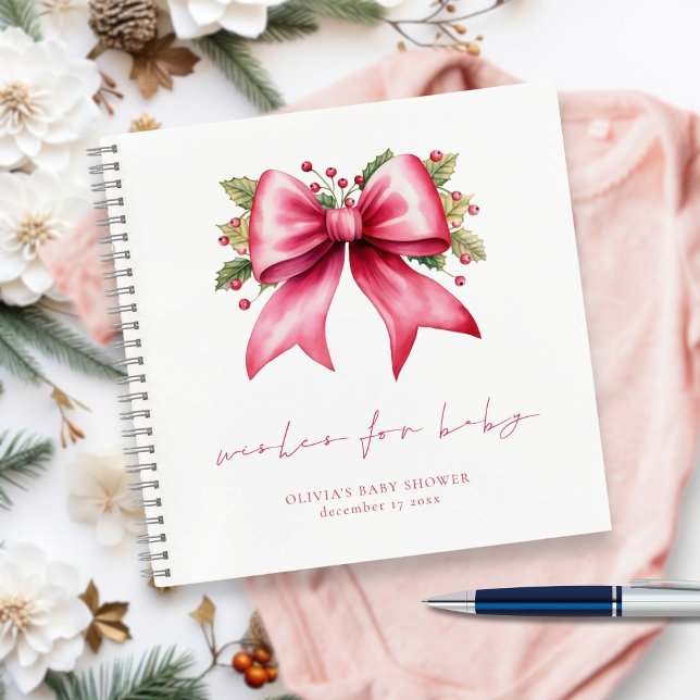 NAVIDADES de PInk Bow Baby Shower desea un libro d (Subido por el creador)