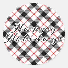 Navidades de Plaid Clásicos Pegatina Felices Vacac