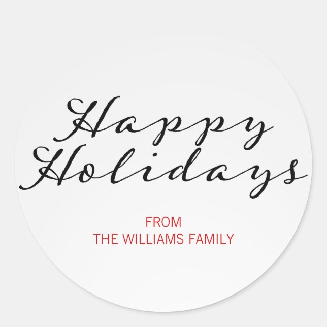 Navidades de Plaid Clásicos Pegatina Felices Vacac (Anverso)