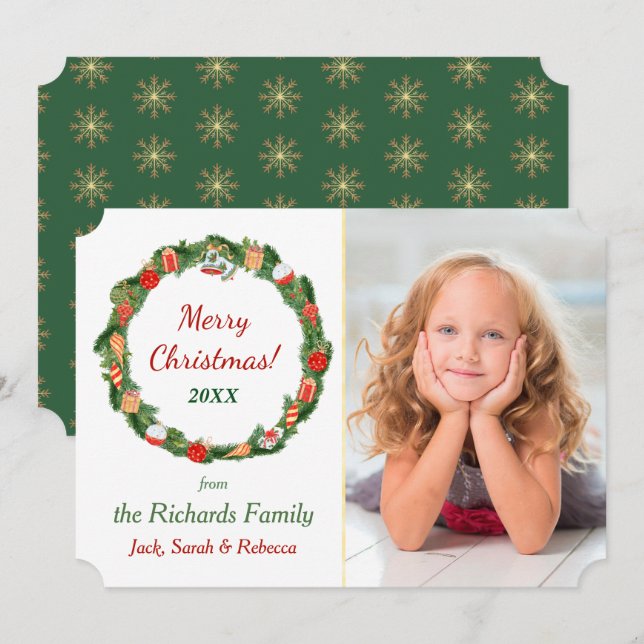 Navidades de plantillas de fotografías de flores d (Anverso / Reverso)