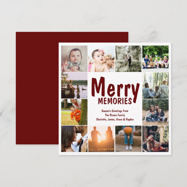 Navidades de plantillas de fotos de Merry Recuerdo (Anverso / Reverso)