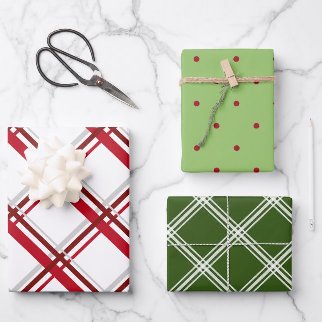 Navidades de plástico y puntos envueltos Papel hoj (Anverso)