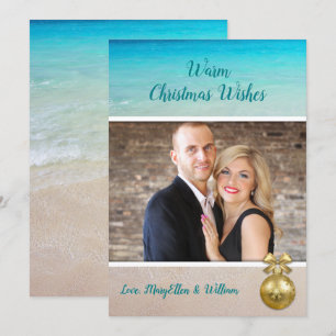 Navidades de playa plantilla de fotografía tarjeta