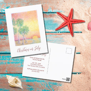 Navidades de playa tropical en invitación de fiest