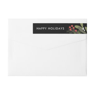 Navidades de poinsettia alegres para devolver etiq