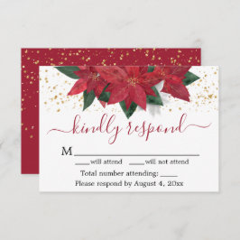 Navidades de Poinsettia Boda Tarjeta RSVP