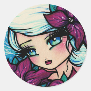 navidades de "Poinsettia Pixie" Pegatina de nieve