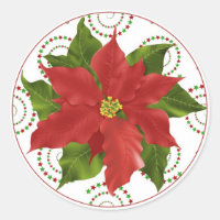 Navidades de Pointsettia Pegatinas de Cupcake Topp
