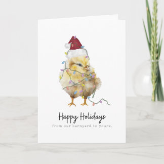 Navidades de pollo bebé tarjeta en blanco