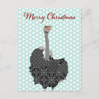 Navidades de postales de Ostrich Blue Star