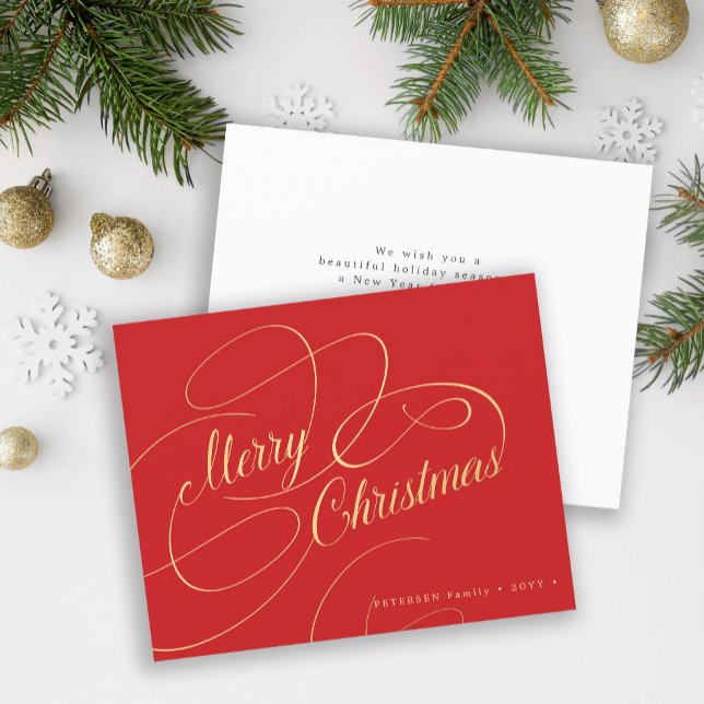 Navidades de presupuesto guión oro rojo tarjeta de (Subido por el creador)