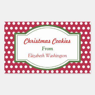 Navidades de puntos rojos horneando Pegatinas de e