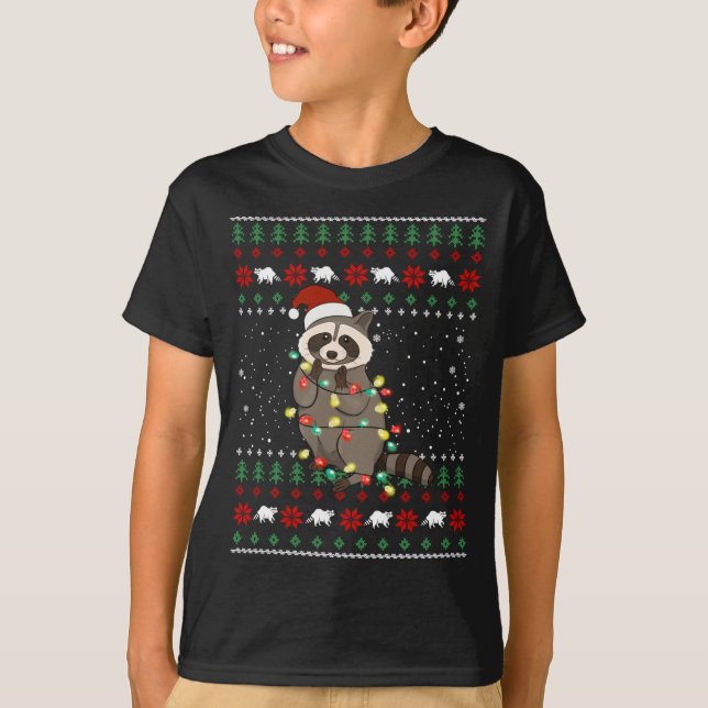 Navidades de Racoon graciosos Perro suéter Xmas Ou (Anverso)