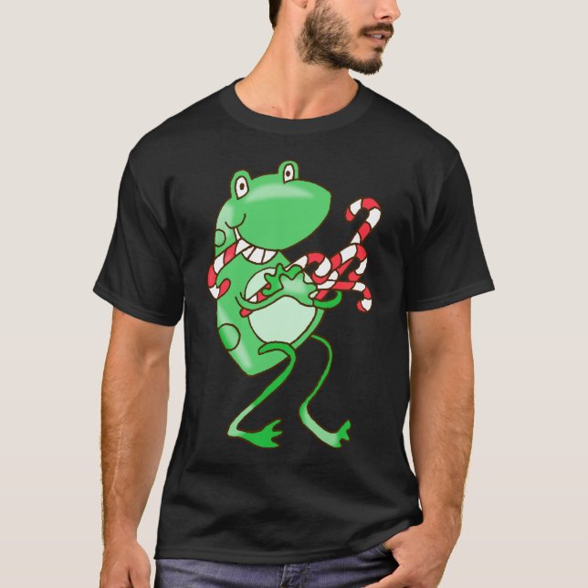 Navidades de rana — Camiseta de Candy Cane Xmas de (Anverso)