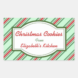 Navidades de rayas verdes Pegatinas de cocina