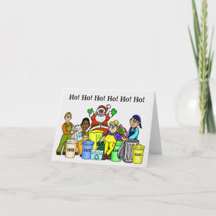 Navidades de reciclaje con tarjeta de Papá Noel y