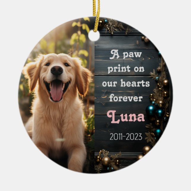 Navidades de recuerdo mascota Ornamento cerámico (Frente)