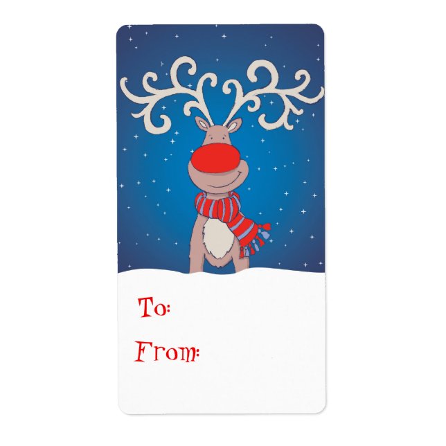 Navidades de regalo etiqueta azul (de y de) (Frente)