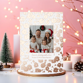 Navidades de Relieve metalizado Plantilla de tarje