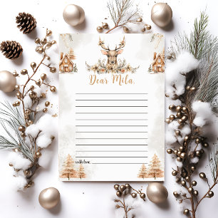Navidades de reno Tarjeta de mensaje Nota de la cá
